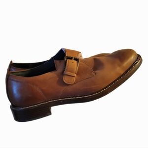 Cole Haan Men's Brown Leather Shoe Kennedy Single Monk Strap Oxford 8 M